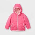 Toddler Girls' Reversible Puffer Jacket - Cat & Jack Pink