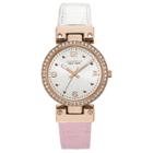 Women's Caravelle New York Reversible Strap Watch - Pink/white, Pale Pink