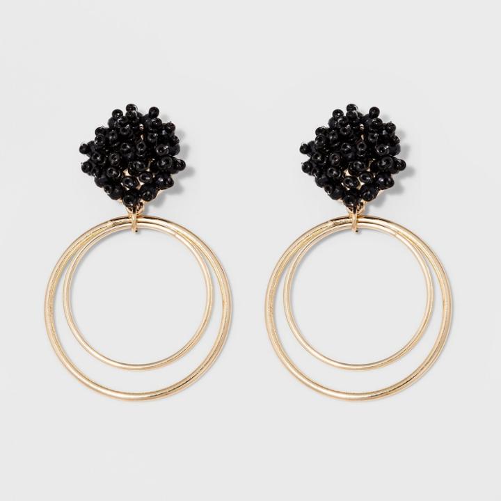 Sugarfix By Baublebar Mixed Media Hoop Earrings - Black