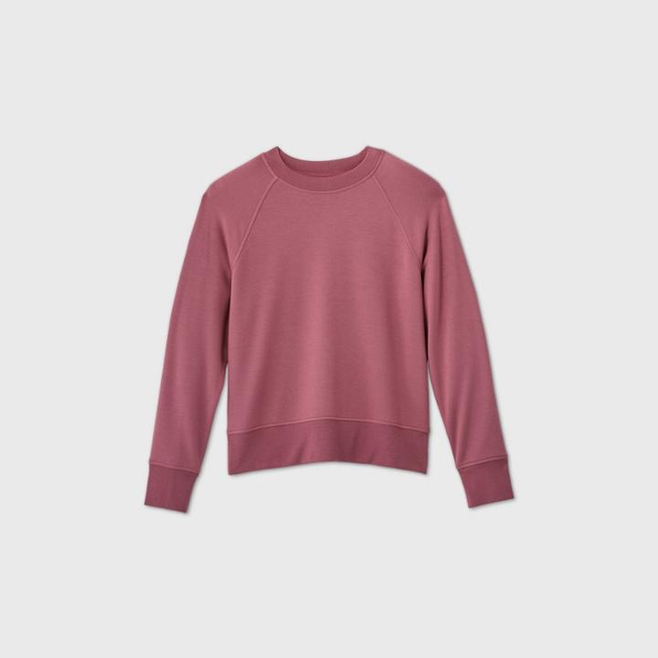 Women's Crewneck Fleece Pullover - A New Day Purple