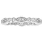 Journee Collection 1/4 Ct. T.w. Round-cut Cubic Zirconia Bezel Set Vintage Wedding Band In Sterling Silver -