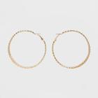 Twisted Flattened Wire Hoop Earrings - Wild Fable Bright Gold