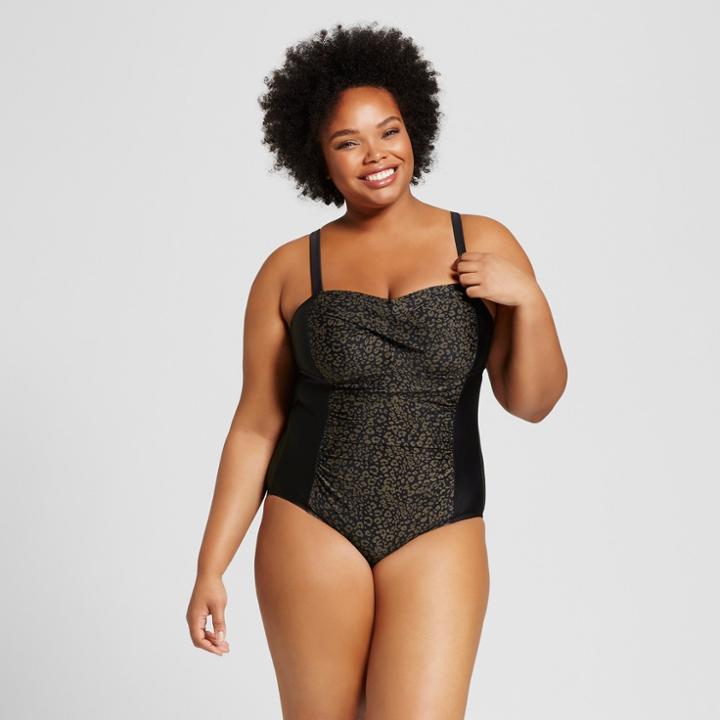 Women's Plus Size Twist Front One Piece - Ava & Viv