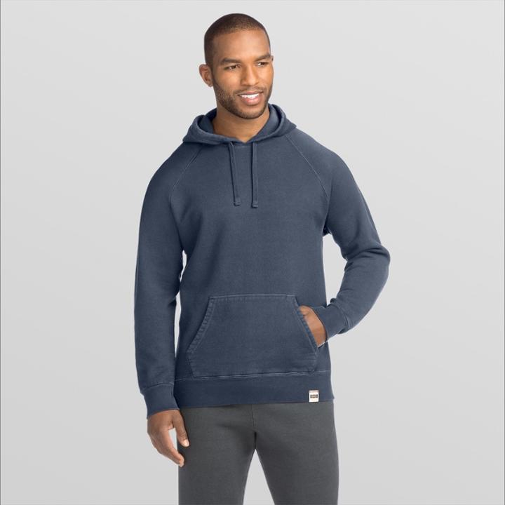 Hanes 1901 Men's Raglan Fleece Hooded Pullover Sweatshirt - Navy (blue)