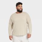 Men's Big & Tall Merino Wool Long Sleeve Athletic Top - All In Motion Heathered Beige