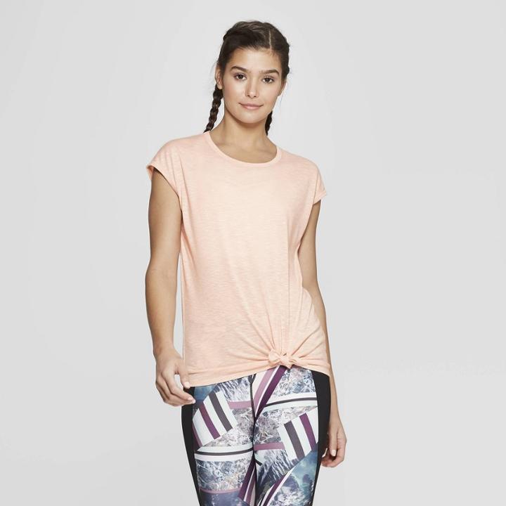 Target Women's Knot Front Muscle Tank - Joylab Pale Peach