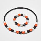 Toddler Girls' Beaded Bracelet & Necklace Set - Cat & Jack Black/orange