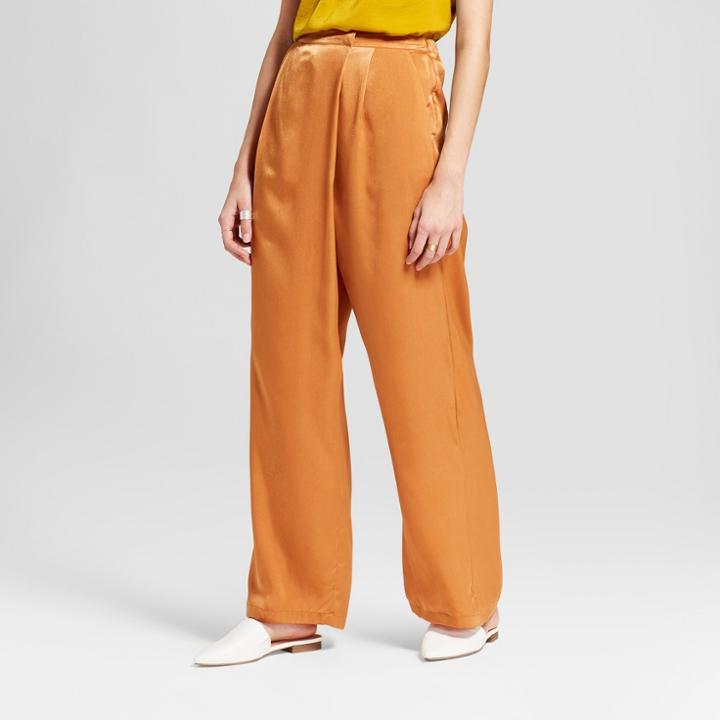 Women's Silky Wide Leg Woven Trouser - Mossimo Rust Orange
