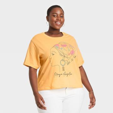 Women's Maya Angelou Plus Size Short Sleeve Graphic T-shirt - Yellow