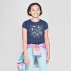 Girls' Short Sleeve Stay Curious Printed Graphic T-shirt - Cat & Jack Navy