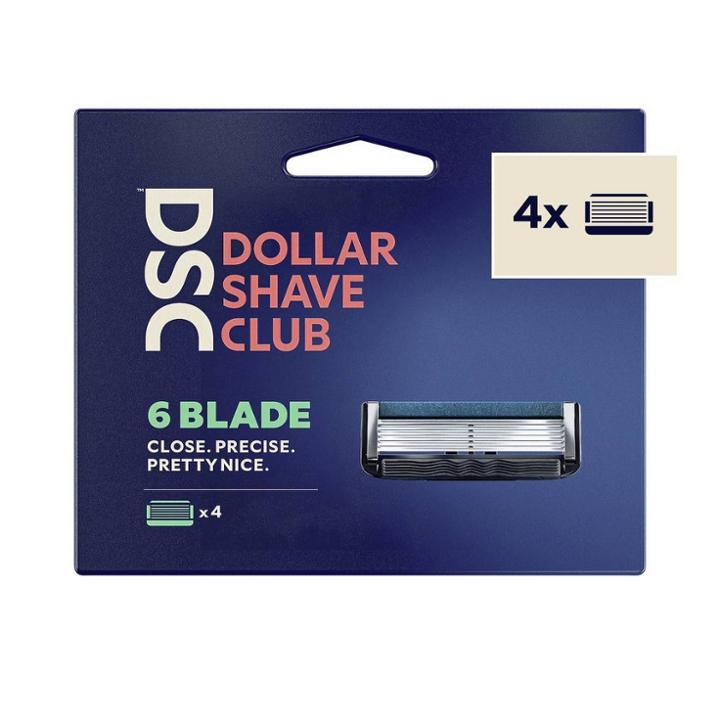 Dollar Shave Club 6-blade Razor Refill - Compatible With 4 And 6 Blade Handles