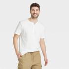 Men's Standard Fit Short Sleeve Henley Shirt - Goodfellow & Co White