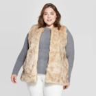 Women's Faux Fur Vest - Universal Thread Light Brown One Size, Women's