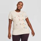 Women's Plus Size Papillon Butterfly Boyfriend Short Sleeve Graphic T-shirt - Mighty Fine (juniors') - Tan 1x, Women's, Size:
