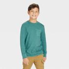 Boys' Long Sleeve Washed T-shirt - Cat & Jack Jade Green