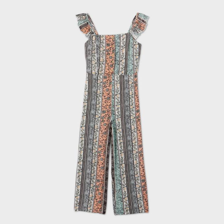 Girls' Button-front Jumpsuit - Art Class S, Girl's, Size: Small,