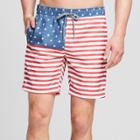 Target Men's Striped 7.5 Thirteenth Elastic Board Shorts - Goodfellow & Co Awesome Blue