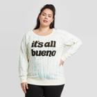 Women's Plus Size It's All Bueno Sweatshirt - Zoe+liv (juniors') - Ivory 1x, Women's, Size:
