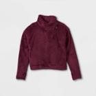 Girls' High Pile Sherpa Fleece 1/4 Zip Pullover Sweatshirt - All In Motion Purple
