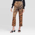 Women's Animal Print Mid-rise Cropped Trouser - Who What Wear Brown