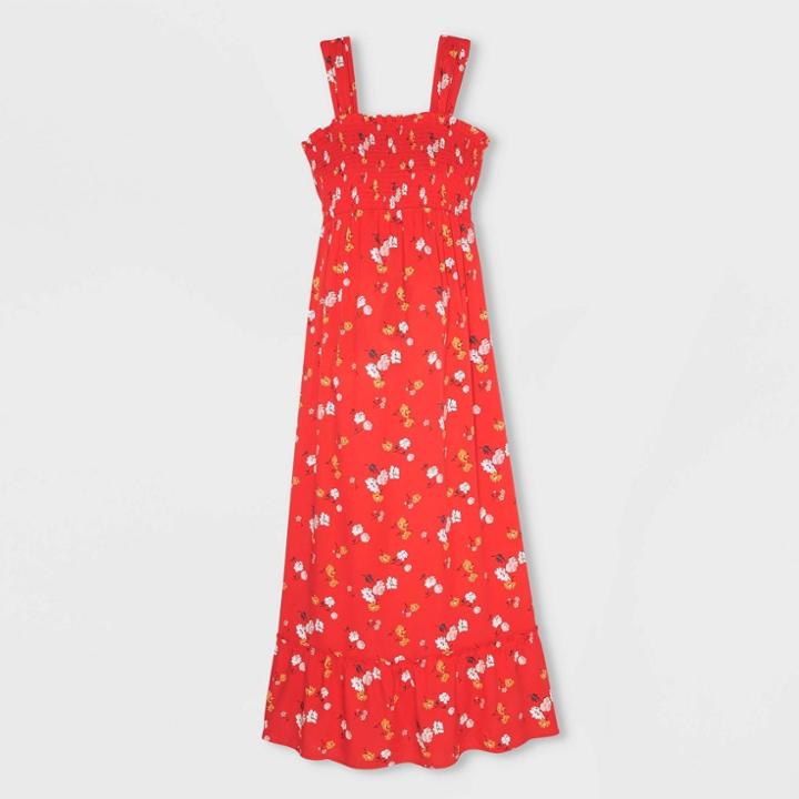 Sleeveless Smock Maternity Dress - Isabel Maternity By Ingrid & Isabel Red Floral Print