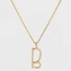 Gold Over Silver Plated Cubic Zirconia 'b' Initial Pendant Necklace - A New Day Gold