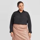 Women's Plus Size Long Sleeve Essential Button-down Blouse - Prologue Black 1x, Women's,