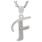 Journee Collection 1/10 Ct. T.w. Round-cut Diamond Letter Pave Set Pendant Necklace In Sterling Silver - Silver, F (18), Girl's, Silver