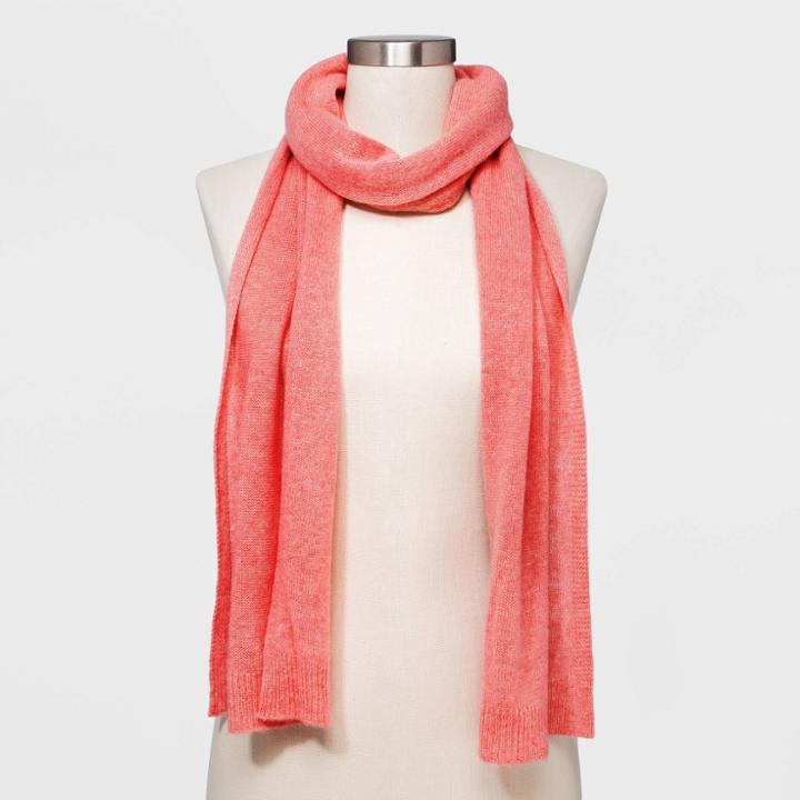 Women's Cashmere Scarf - A New Day Coral, Pink
