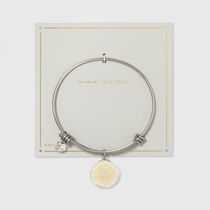 Target Stainless Steel You Are My Sunshine Enamel Expandable Bangle Bracelet -