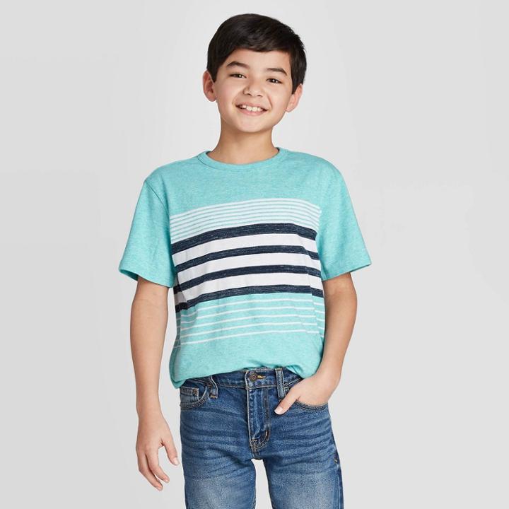 Petiteboys' Short Sleeve Stripe T-shirt - Cat & Jack Blue Xs, Boy's,