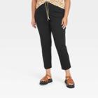 Women's Plus Size High-waisted Split Front Leggings - Ava & Viv Black