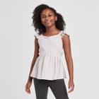 Girls' Tie-back Peplum Tank Top - Art Class Pink S, Girl's,