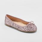 Girls' Lesley Glitter Ballet Flats - Cat & Jack Rose Gold