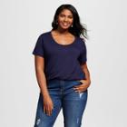 Women's Plus Size Slim Fit Perfect T-shirt - Ava & Viv Navy