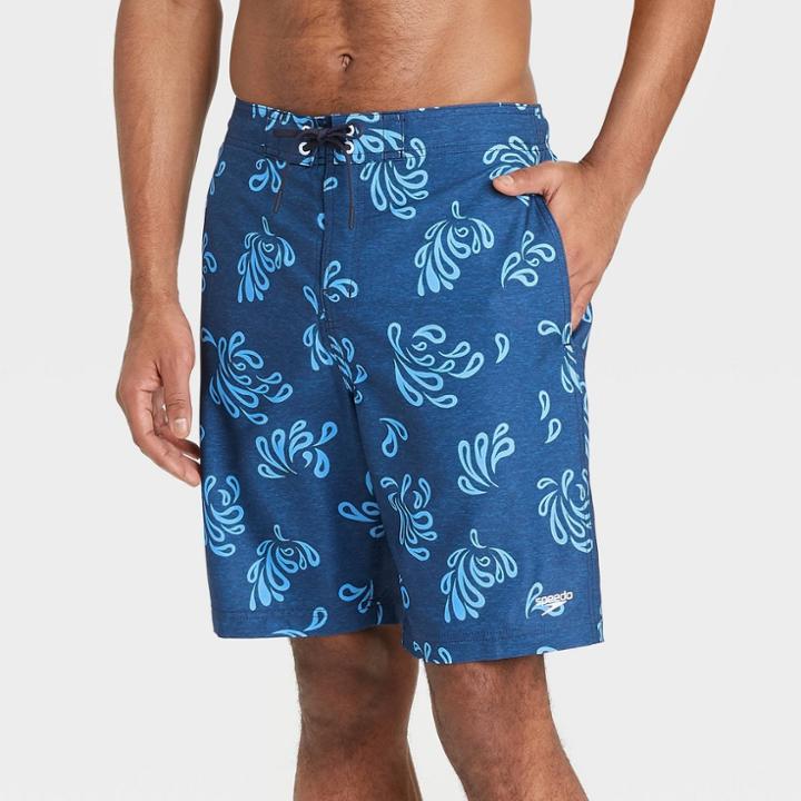Speedo Men's 8 Paisley Splash Turkish Swim Trunks - Navy