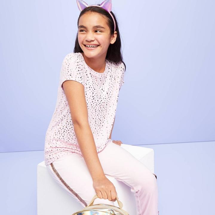 More Than Magic Girls' Short Sleeve Foil Star T-shirt - More Than