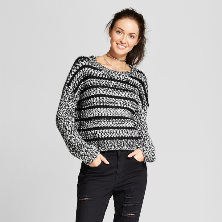 Women's Ombre Eyelash Sweater - Xhilaration Black