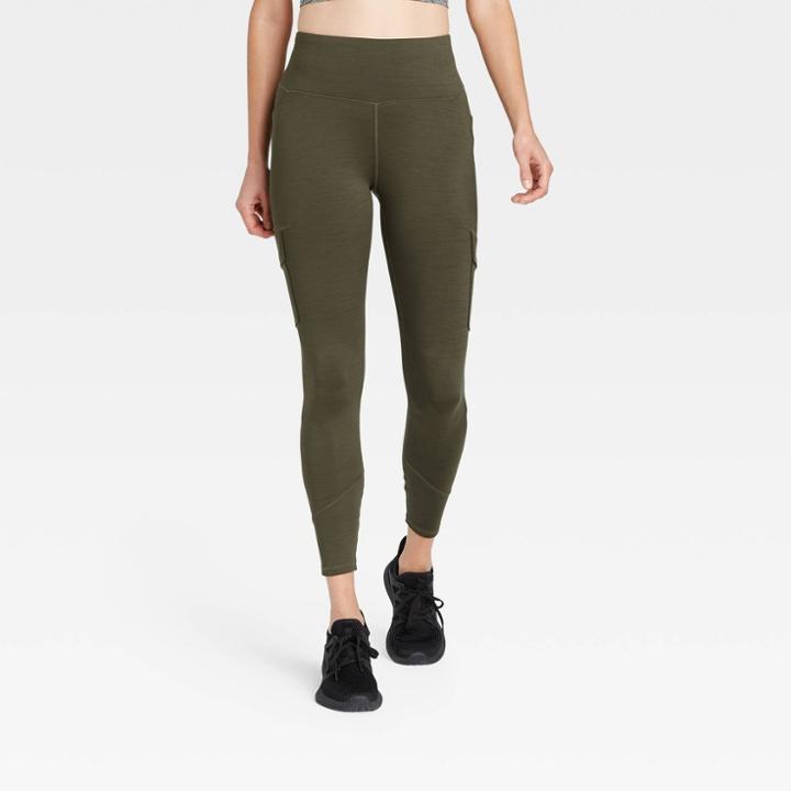 Women's High-waisted Cargo Leggings - All In Motion Olive Green