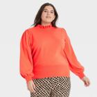 Women's Plus Size High Neck Pullover Sweater - Who What Wear Paprika Red