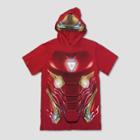 Marvel Boys' Iron Man Short Sleeve Hooded T-shirt - Red