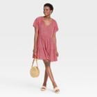 Women's Short Sleeve Shift Dress - Knox Rose Red Polka Dot