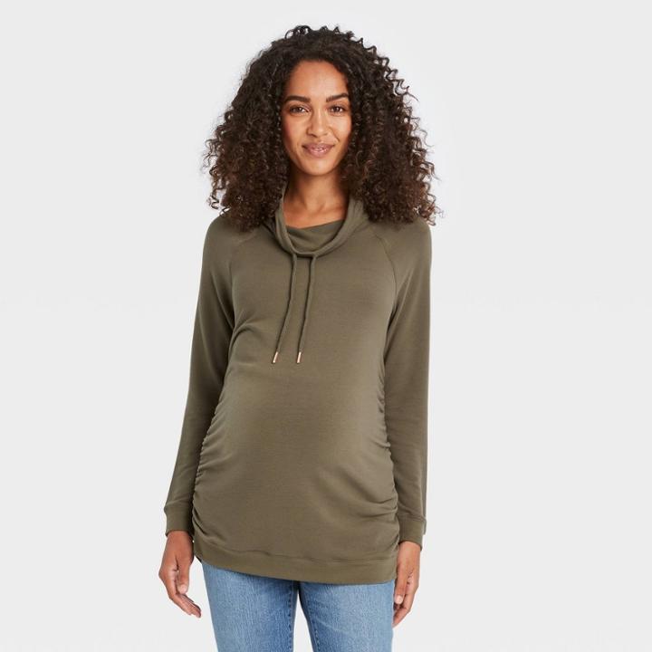 Maternity Sweatshirt - Isabel Maternity By Ingrid & Isabel Olive Green