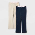 Girls' 2pc Bootcut Twill Uniform Chino Pants - Cat & Jack Pita Bred And Fight Pilot Blue