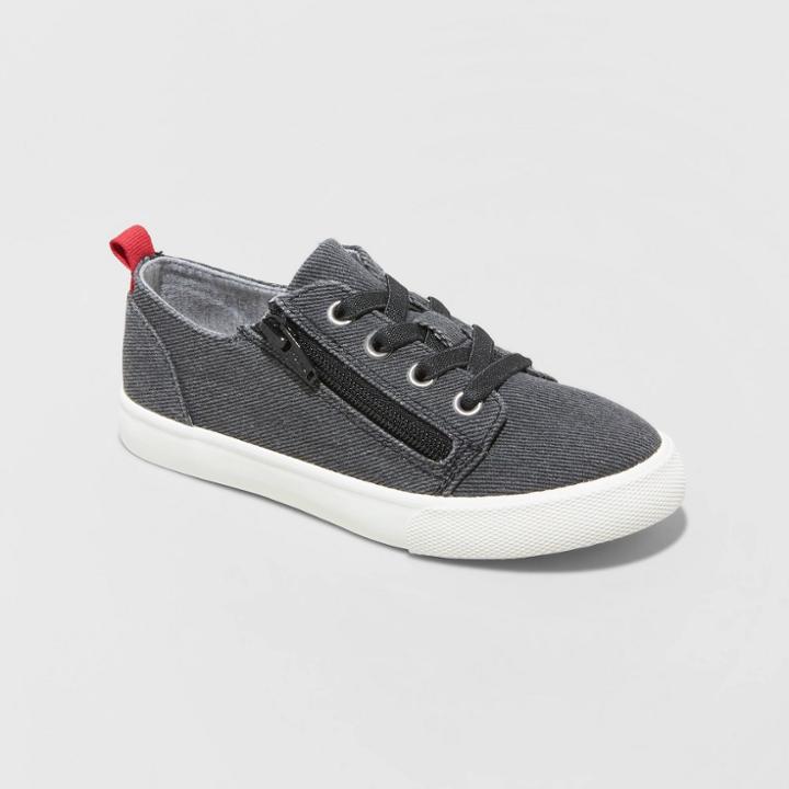 Kids' Lucian Double Zipper Sneakers - Cat & Jack Black