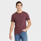 Men's Printed Regular Fit Short Sleeve Crewneck T-shirt - Goodfellow & Co Burgundy/polka Dots S, Red/polka Dots