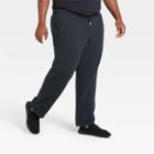 Men's Big & Tall Cotton Fleece Pants - All In Motion Black