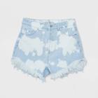 Women's High-rise Frayed Hem Jean Shorts - Wild Fable White/blue