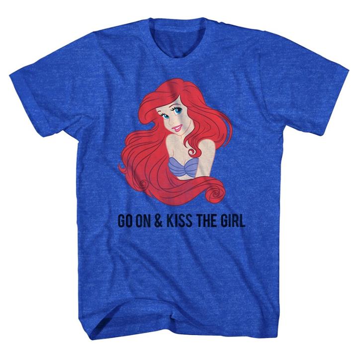 Men's Disney The Little Mermaid Go On And Kiss The Girl T-shirt - Navy