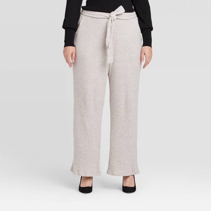 Women's Plus Size Mid-rise Cozy Rib Lounge Pants - Who What Wear Gray 1x, Women's,